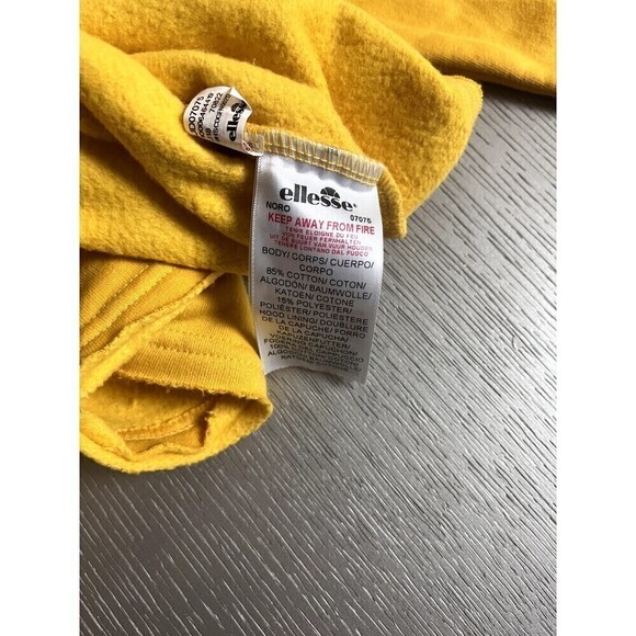 Ellesse Ellela Oh Women’s Yellow Cropped Pullover Hoodie Sweatshirt Sz 6 New - Picture 9 of 9